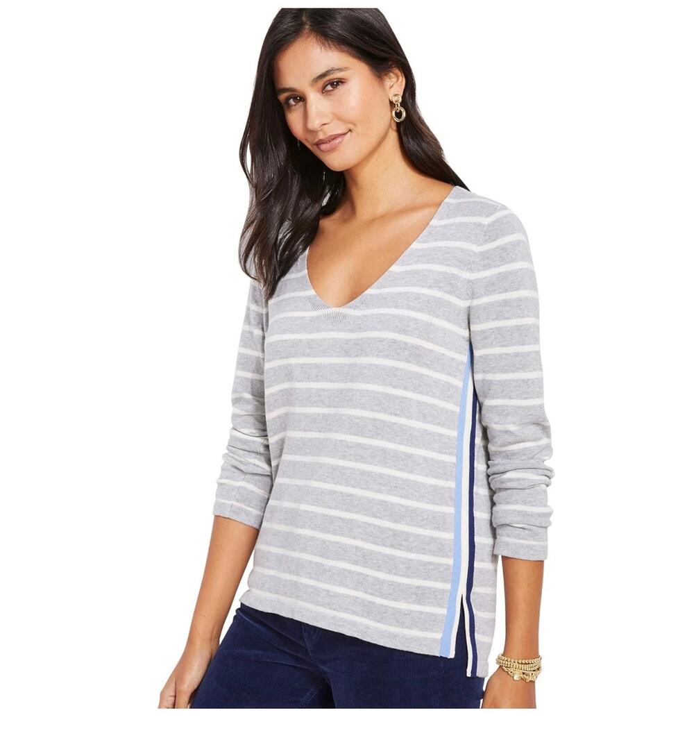 Vineyard Vines Women's Pop Stripe V-Neck Top - XL